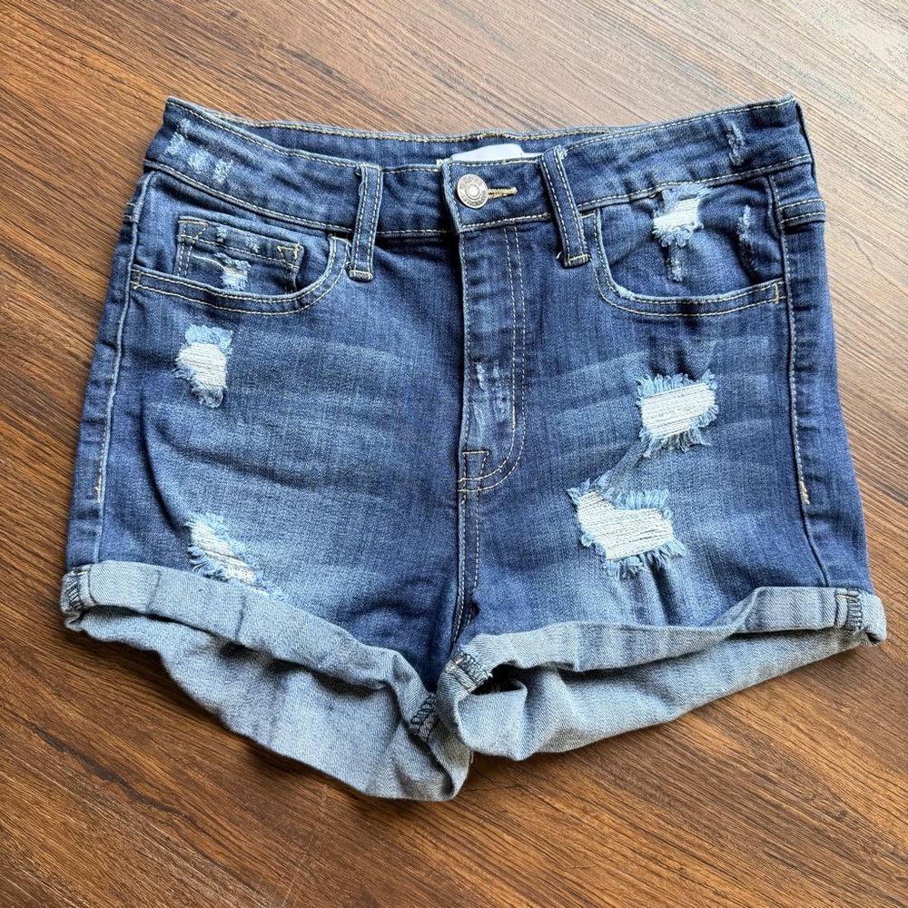 Klique B Stretchy Distressed Jean Shorts